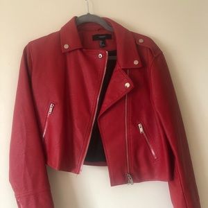 Red leather jacket